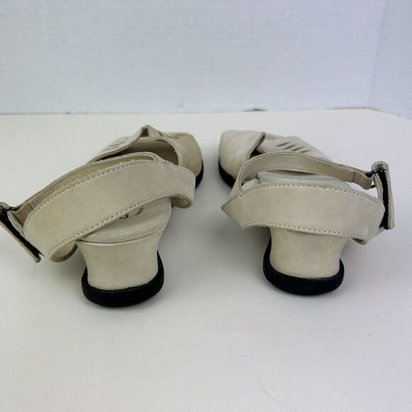 Arche Cream Leather Open Toe Wedge Sandals Cut Outs Made in France Shoes EU 40 9 - Picture 5 of 14